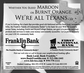 Franklin Bank/First National Bank B/CS Merger Announcement Ad